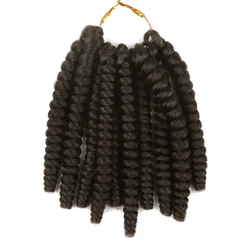 Miniatura 50 de Saniay - 3 paquetes de trenzas de ganchillo cortas trenzadas de ganchillo con espiral, rizos con espiral jamaicana, 20 mechones por paquete