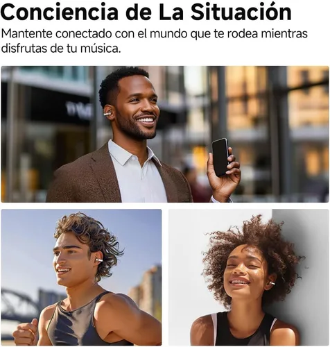 Miniatura 5 de QCY Crossky C30 Auriculares de oído abierto inalámbricos Bluetooth, auriculares de clip con 4 micrófonos ENC de cancelación de ruido, ajuste Blanco