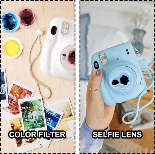 Miniatura 6 de CAIYOULE Fujifilm Instax Mini 11 - Kit de accesorios para cámara con funda protectora, mini álbum, marcos, adhesivo y filtro de bricolaje