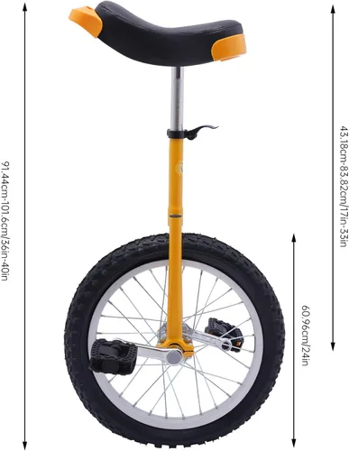 Miniatura 2 de Monociclo de rueda, bicicleta de una rueda con borde y pedales, monociclos de acero modernos para edades unisex de 10 a 60 años, entrenamiento