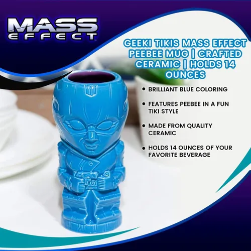 Miniatura 7 de Mass Effect Geeki Tikis Peebee - Taza de cerámica hecha a mano, capacidad para 14 onzas