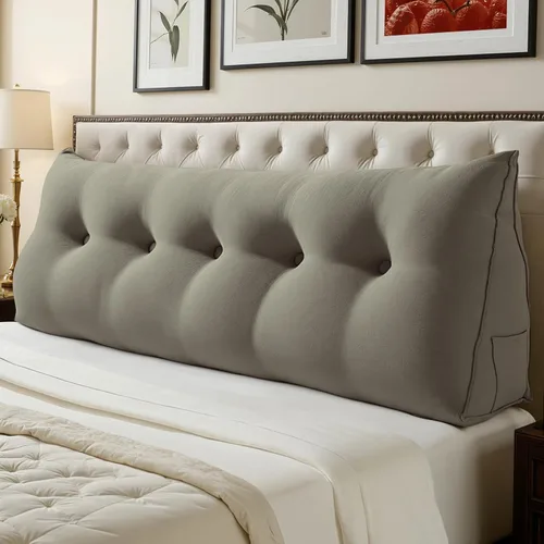 Miniatura 34 de WOWMAX Cabecero de Cama Multifuncional con Almohada Tapizada Doble, Cabecero para Dormitorio Individual XL, Portátil para Dormitorio Universitario