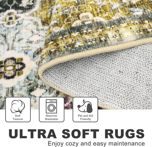 Miniatura 4 de KILOCOCO Alfombra de Pasillo 2x6, Alfombra de Pasillo Marroquí Súper Suave Lavable para Pasillo de Entrada, Alfombra de Cocina de Pasillo de Lana