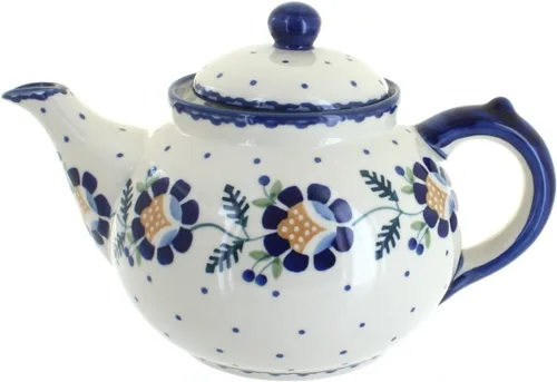 Miniatura 3 de Blue Rose Polish Pottery - Tetera de Flor de Durazno Amarillo - Capacidad de 5 Tazas - Servidor de Café y Té de Cerámica Polaca Pintado a Mano