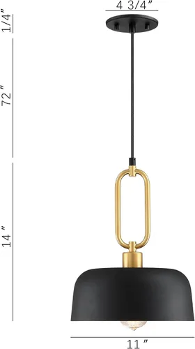 Miniatura 2 de Lámpara colgante industrial, paquete de 2 luces colgantes negras de granja, lámparas de techo colgantes vintage para cocina, isla, pasillo, comedor