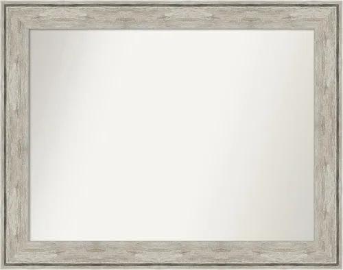 Miniatura 402 de Amanti Art Espejo de baño plateado para sobre fregadero, 28 x 47 pulgadas, espejo rectangular de plata imperial, marco de madera tradicional de gran