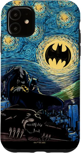Miniatura 7 de Funda de pintura estilo noche estrellada de Batman para iPhone 13 DC Comics