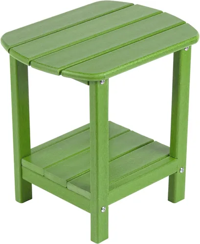 Miniatura 10 de Mesa auxiliar nalone Adirondack 16.5" Mesa lateral de exterior de plástico HDPE Doble mesa auxiliar Adirondack Mesa pequeña para patio (Aruba)