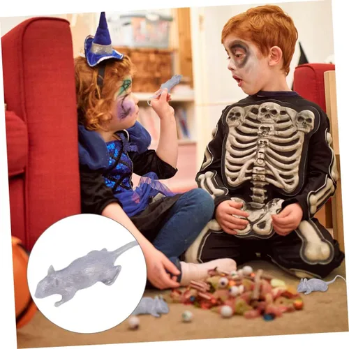 Miniatura 5 de 10pcs Halloween Realistic Plastic Mouse Prank Gray Simulation Figurines for Scary Party Decorations and Practical Halloween Accessories