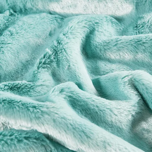 Miniatura 4 de Manta lisa de felpa de piel sintética suave y sedosa con parte trasera de sherpa, manta de lujo cálida y acogedora para sofá, silla, funda de cama