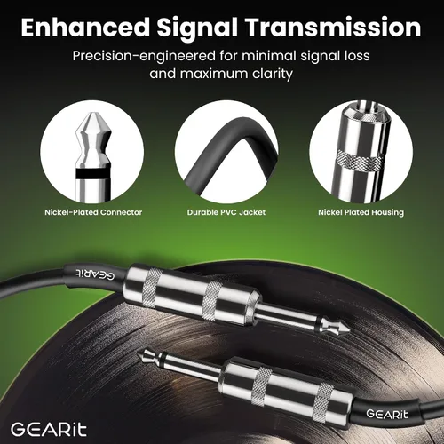 Miniatura 6 de GEARit Cable de altavoz profesional (6 pies), cobre puro 12 AWG, de 1/4 de pulgada a 1/4 de pulgada, TS recto macho a macho para amplificador