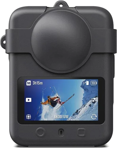 Miniatura 4 de Para accesorios DJI OSMO 360, funda de silicona + tapa de lente + funda protectora con cordón compatible con cámara de acción DJI OSMO 360