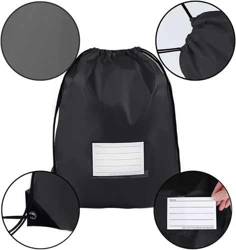 Miniatura 27 de CODOBON Paquete de 20 bolsas con cordón, mochila de cuerda de dibujo a granel, bolsa de bricolaje para gimnasio, deportes, bolsa para mujeres