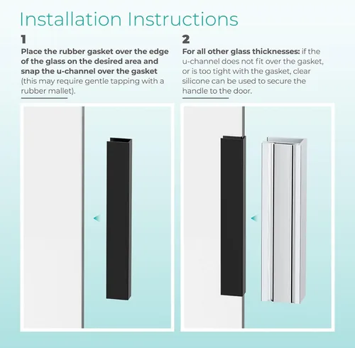 Miniatura 6 de Imán de Puerta de Ducha de Vidrio Shuisen, Pestillo Magnético para Puerta de Ducha con Cierre de Metal Compatible con Puertas de Vidrio de Grosor