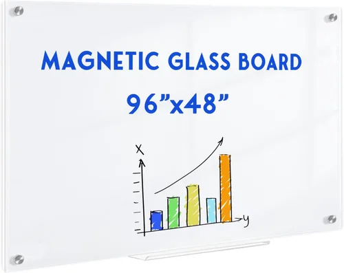 Miniatura 10 de Pizarra blanca magnética de vidrio para pared, pizarra de borrado en seco de vidrio de 16 x 12 pulgadas, pizarra blanca grande sin marco