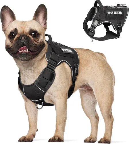Miniatura 23 de Arnés Táctico para Perros Talla Pequeña, Sin Tirones Chaleco Militar para Perros con Asa, Arnés Reflectante de Servicio Pesado para Mascotas