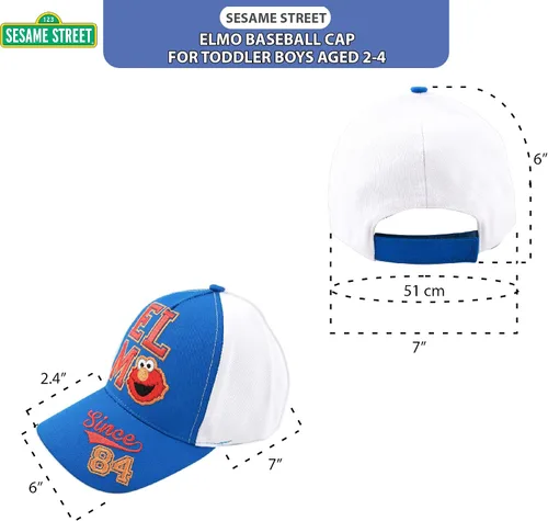 Miniatura 7 de Sesame Street Sombrero de béisbol Elmo para niños pequeños, Kids Cap Size 2-4