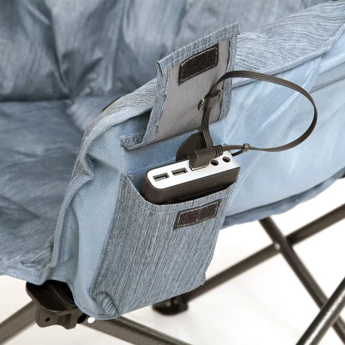Miniatura 3 de MacSports Silla de salón plegable con cojín térmico para patio, club, camping, picnic, actividades al aire libre Silla sin batería incluida