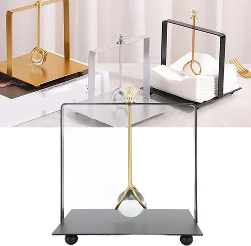 Miniatura 4 de Fydun Napkin Holderwith Handle, Metal Holder Lift Modern Elegant Square Kitchen Utensils Gadgets Paper Dispenser for Restaurant Hotel Home Office