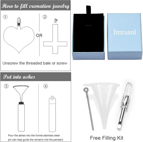 Miniatura 7 de Imrsanl Joyería de cremación para cenizas, collar de urnas de pescado para hombres y mujeres, joyería conmemorativa, gancho de pescado, cenizas