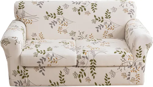 Miniatura 36 de KRFOONN - Fundas elásticas de 4 piezas para sillón y sofá, funda con estampado y 3 fundas independientes para cojines de asiento, lavables, Color01