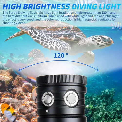 Miniatura 4 de Luz de buceo, LetonPower TS S 10000Lumens 3,280.8 ft luz de video subacuática, linterna de buceo, linterna impermeable con carga tipo C para Turbo S