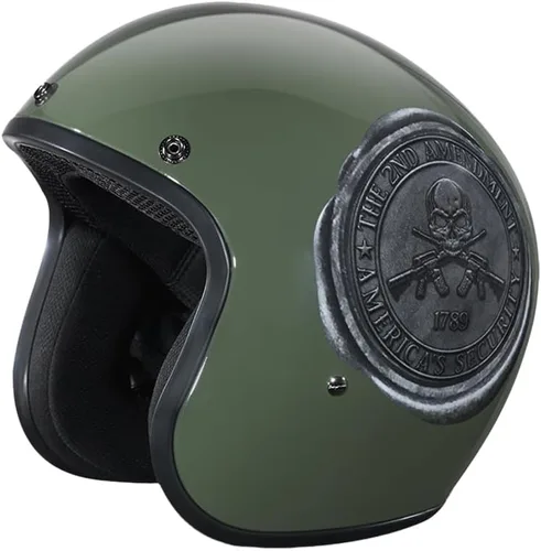 Daytona Helmets Casco de motocicleta de cara abierta de 3/4, aprobado por DOT, ligero y cómodo, diseño vintage para scooter, crucero y bicicletas de