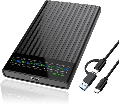 HWAYO Disco duro externo portátil de 2.5 pulgadas, 750 GB, con pantalla LCD, pantalla HD, USB3.1/3.2, tipo C, almacenamiento HDD para PC,