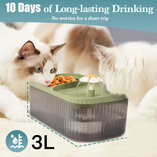 Miniatura 4 de Fuente de agua para gatos en el interior, suministros de alimentación y riego para gatos, dispensador de agua automático súper silencioso