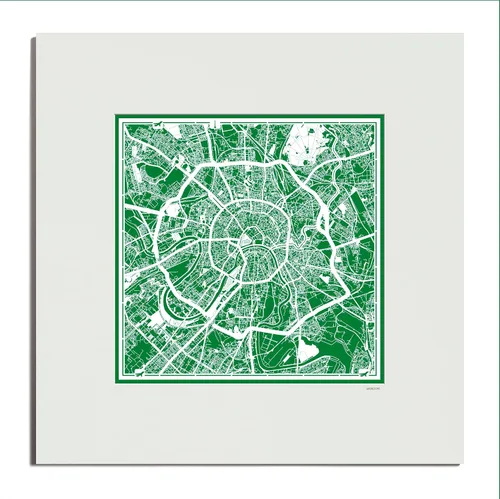Miniatura 106 de O3 Design Studio Mapa de corte de papel Madrid negro mate de 20 x 20 pulgadas