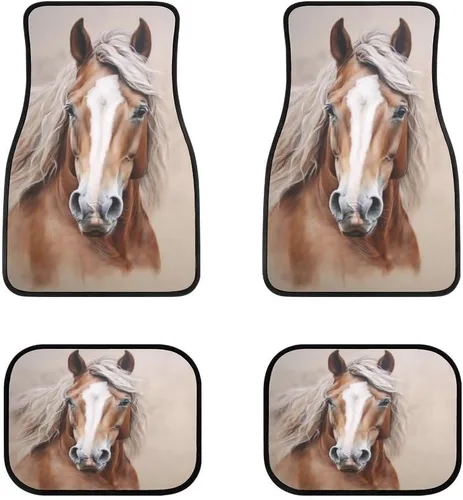 Alfombrillas delanteras y traseras 3D de animales para automóvil, juego completo de 4 alfombrillas para automóvil, ajuste universal para SUV,