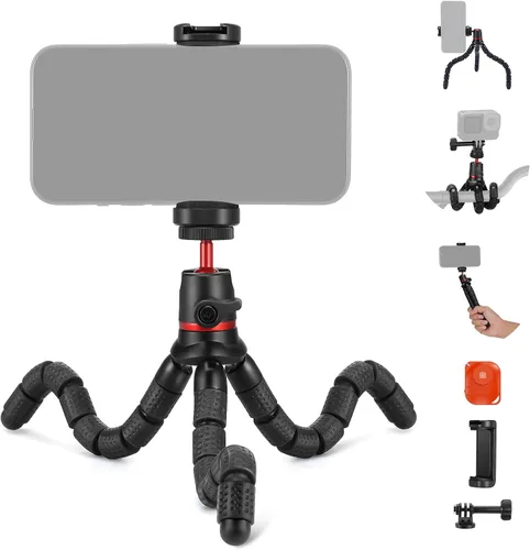 Miniatura 14 de NEEWER Trípode magnético flexible para teléfono compatible con Magsafe iPhone 15 Pro Max 14 Series Android, Mini Vlog Soporte de trípode