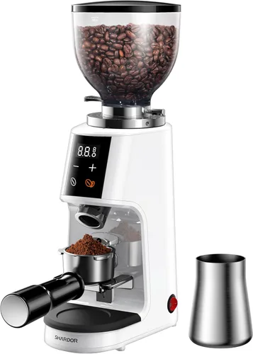 Miniatura 10 de SHARDOR Molinillo de café profesional de 64 mm con muelas con 100 ajustes de molienda y cámara totalmente metálica, molinillo de granos de café