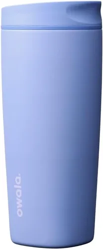 Miniatura 27 de Owala SmoothSip Slider - Vaso de café aislado de acero inoxidable, reutilizable, taza de café helado, taza de viaje para café caliente, sin BPA, 12