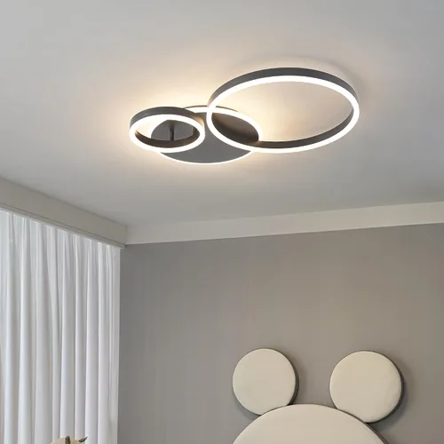 Miniatura 3 de O'NEELDY Moderna lámpara de techo LED regulable de montaje empotrado con control remoto de anillo de acrílico, 48W 3000K-6000K ajustable, lámpara
