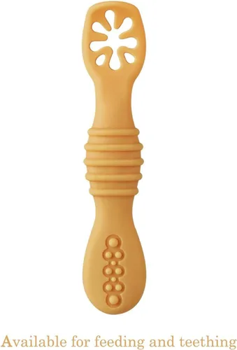 Miniatura 8 de PandaEar Paquete de 7 cucharas para bebé, utensilios de autoalimentación de silicona suave para bebés y niños pequeños, cuchara de entrenamiento
