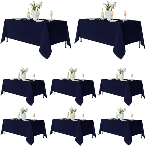 Miniatura 30 de Fitable - Paquete de 6 manteles redondos blancos - 120 pulgadas de diámetro - Manteles resistentes a las manchas y lavables, manteles de poliéster