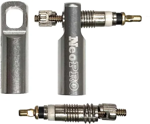NeoPRO Bike Presta tapa de válvula con kit de función de extracción de núcleo de válvula, cubiertas antipolvo para neumáticos plateado