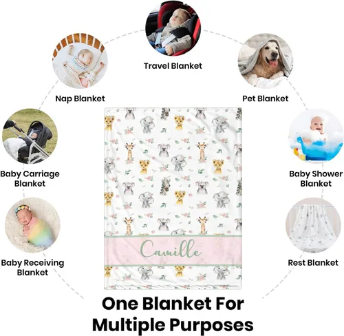 Miniatura 7 de Manta de bebé personalizada para niñas y niños, manta de bebé personalizada con nombre, mantas personalizadas con nombre para niños, manta de Lindos