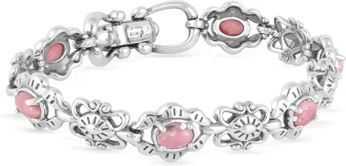Miniatura 42 de American West Jewelry Pulsera de plata de ley con piedras preciosas de eslabones de concha, tallas pequeñas a grandes