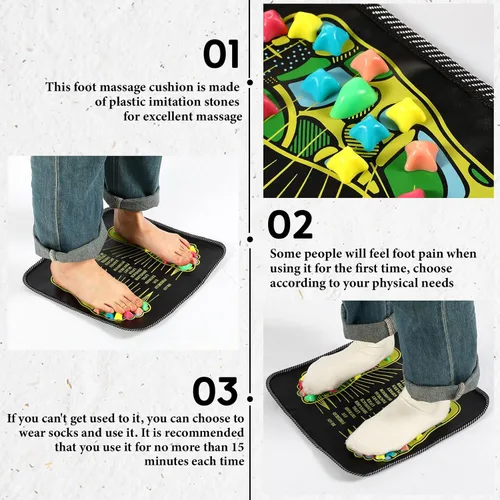 Miniatura 3 de TrelaCo Alfombrilla de Masaje de Pies Reflexología Camino de Piedra Masaje de Pies Alfombrilla de Acupuntos para Acupresión Relaja para Personas