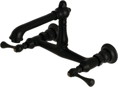 Kingston Brass KS7240BL - Grifo de baño de campo inglés, 6-5/8 pulgadas en alcance de boquilla, negro mate Mate negro