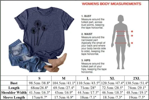 Miniatura 2 de MaQiYa - Camiseta de verano con estampado de diente de león para mujer, diseño vintage