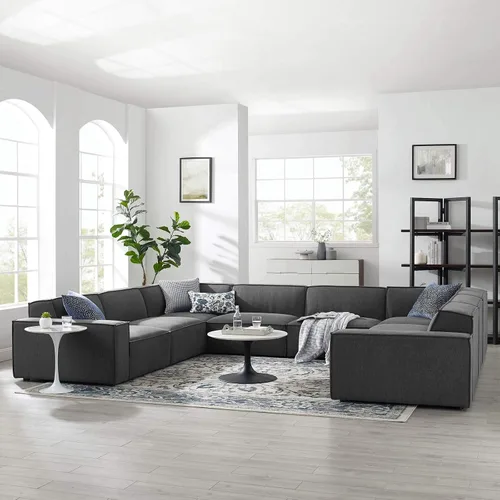 Miniatura 16 de Modway Restore - Sofá seccional tapizado de 5 piezas en color carbón