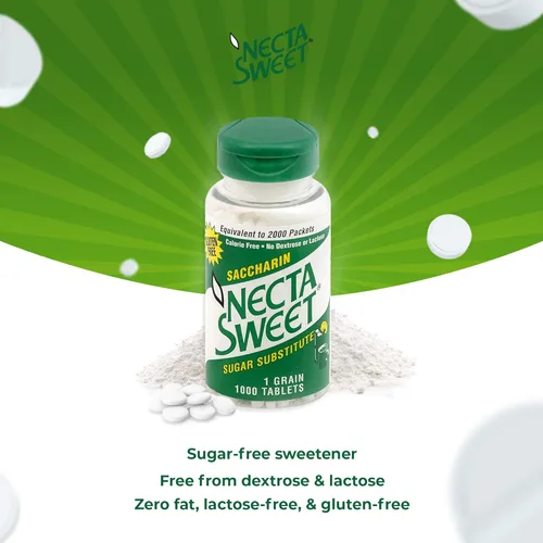 Miniatura 2 de Necta Sweet - Tabletas de sacarina de 1 grano – Sustitutos de azúcar sin calorías (paquete de 3 botellas de 1,000 tabletas)
