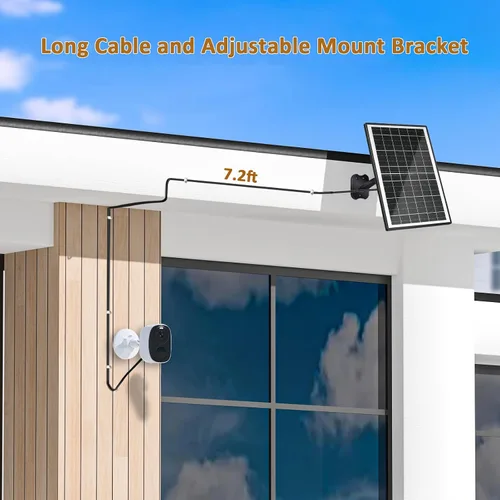 Miniatura 6 de Zivif 13W Solar Panel for Security Camera, Solar Charger with USB-C/USB & 5.5x2.1mm DC Cbale, Compatible with 5V Battery Powered Camera, 360°