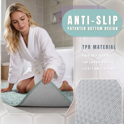 Miniatura 5 de Yimobra Alfombra de baño acolchada antifatiga, antideslizante, lavable, de microfibra suave y densa para lavabo, ducha, pies cansados, cómodo