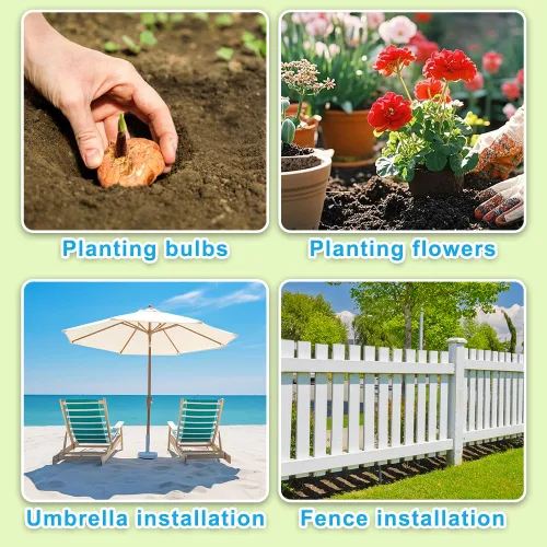 Miniatura 7 de Dolibest Broca de taladro de 4 x 24 pulgadas para plantar, taladro de jardín de acero para excavadora de agujeros de poste, herramienta de maceta