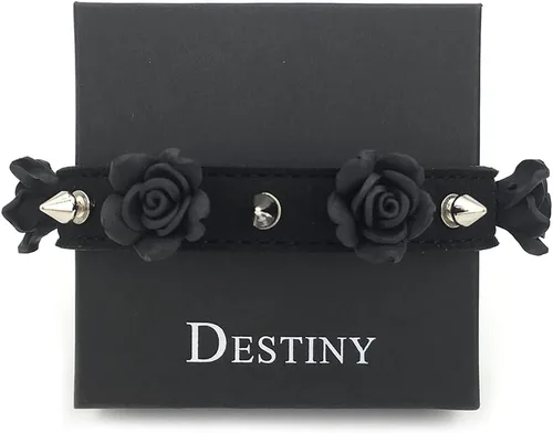 Miniatura 6 de Destiny Love Gargantilla hecha a mano con flor de rosa, collar de terciopelo con caja para mujeres y hombres