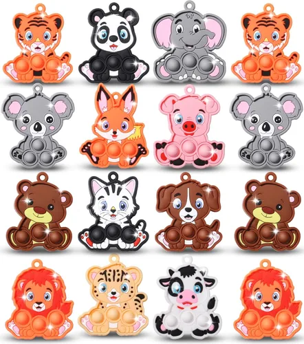 Miniatura 14 de Qinline Paquete de 30 regalos de cumpleaños para niños – Mini juguete antiestrés de corazón con tarjetas de regalo para niños y niñas, regalos